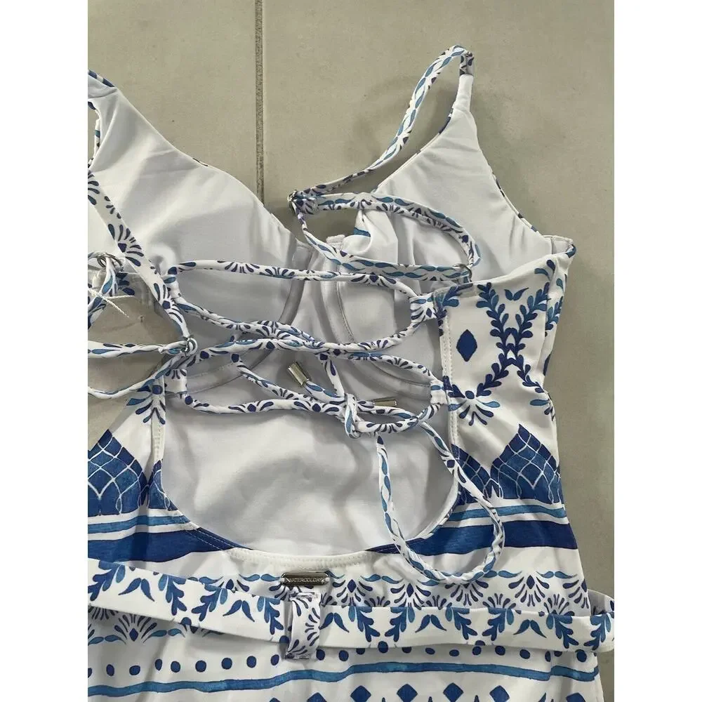 Kenny Flowers Swim  One Piece Swimsuit Belted Espana Swimwear ML Beach Summer